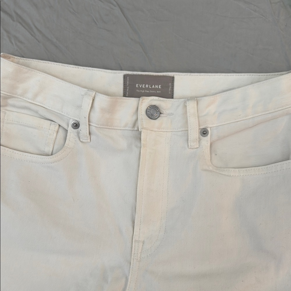 Everlane Women High Rise Skinny Jeans Cream